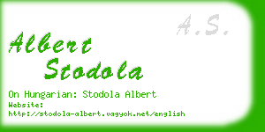 albert stodola business card